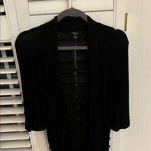 City Chic Black Open-Front Cardigan 3/4 length sleeve lightweight